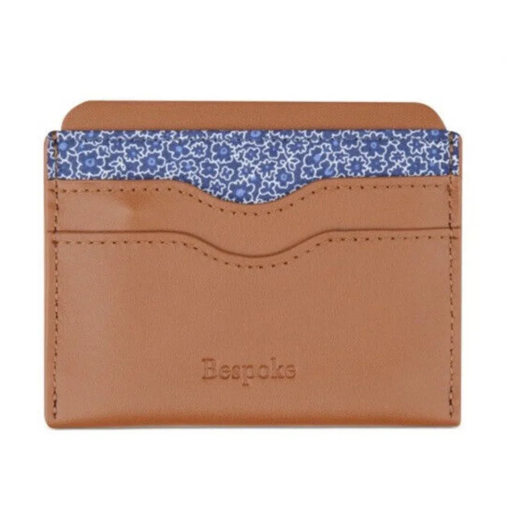 Bespoke Unisex Tan Leather Card Holder Wallet Leather NEW MSRP $30
